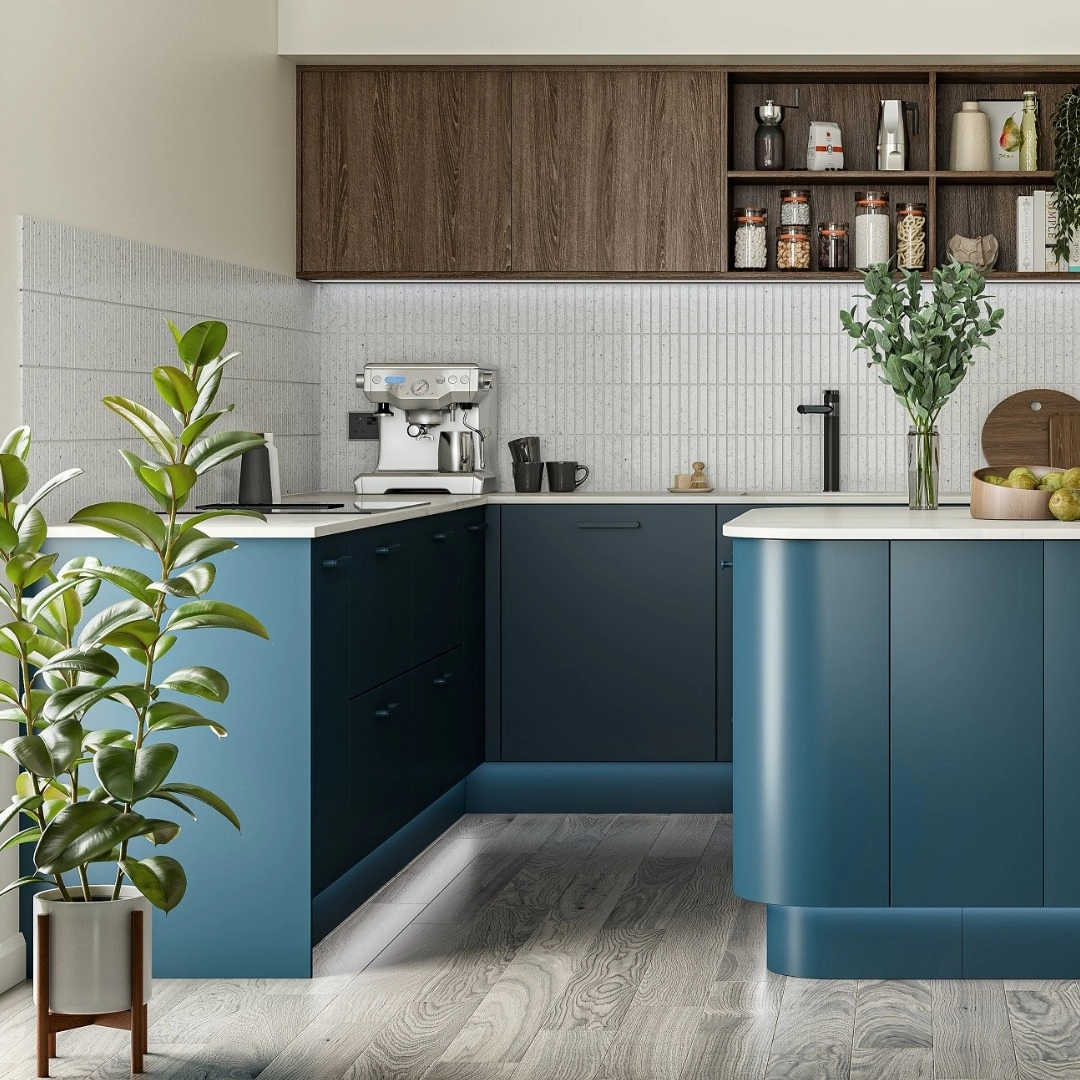 Contemporary Blue Designer Kitchen Contemporary Blue Designer Kitchen