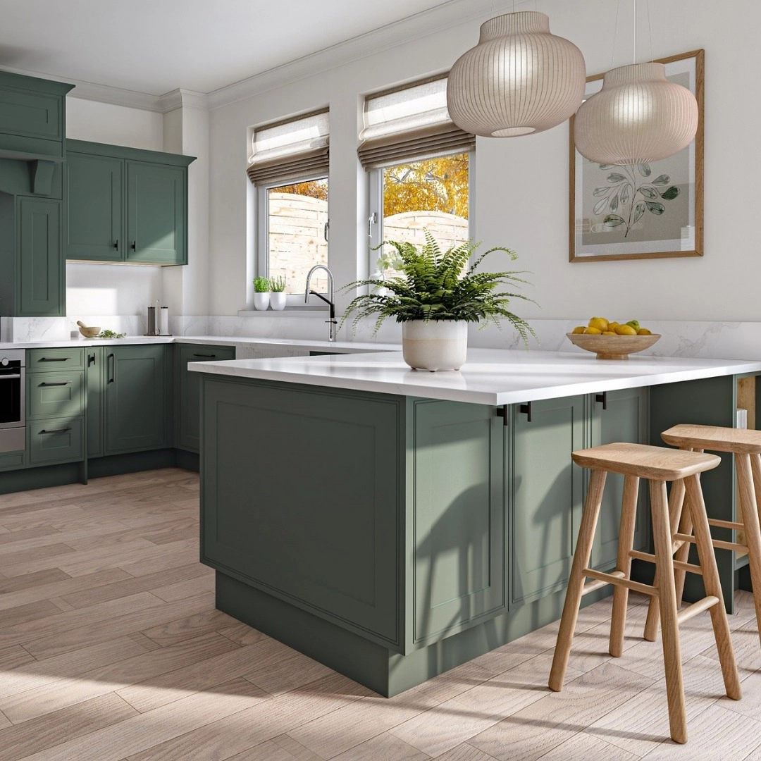 Green Peninsula Designer Kitchen Green Peninsula Designer Kitchen